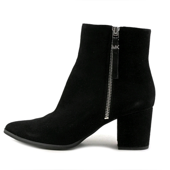 Michael Kors MK Designer Dawson Black Suede Zip Up Ankle Booties Size 5.5 - Picture 1 of 8